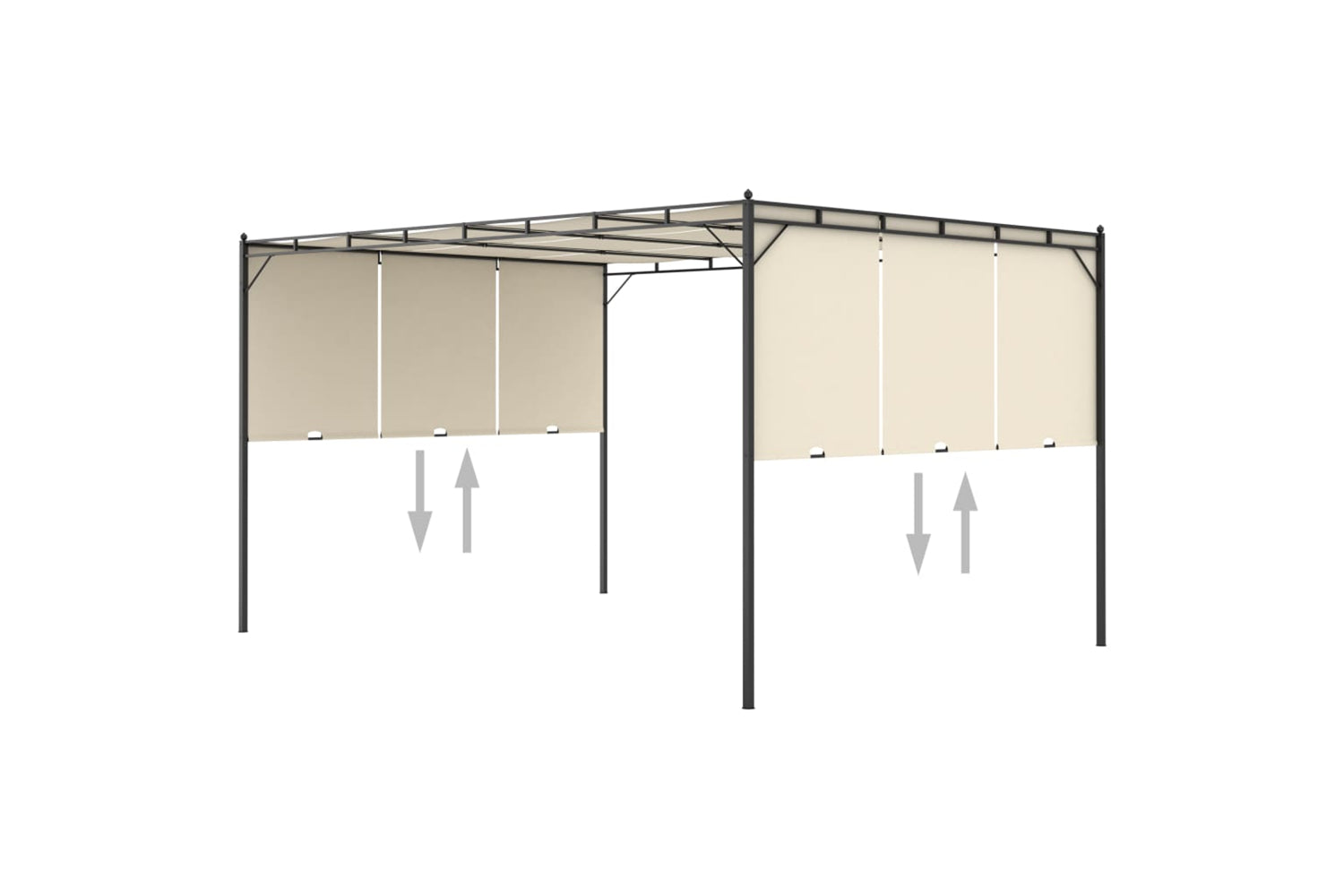 Vidaxl 47994 Garden Gazebo With Side Curtain 4x3x2.25 M Cream-6