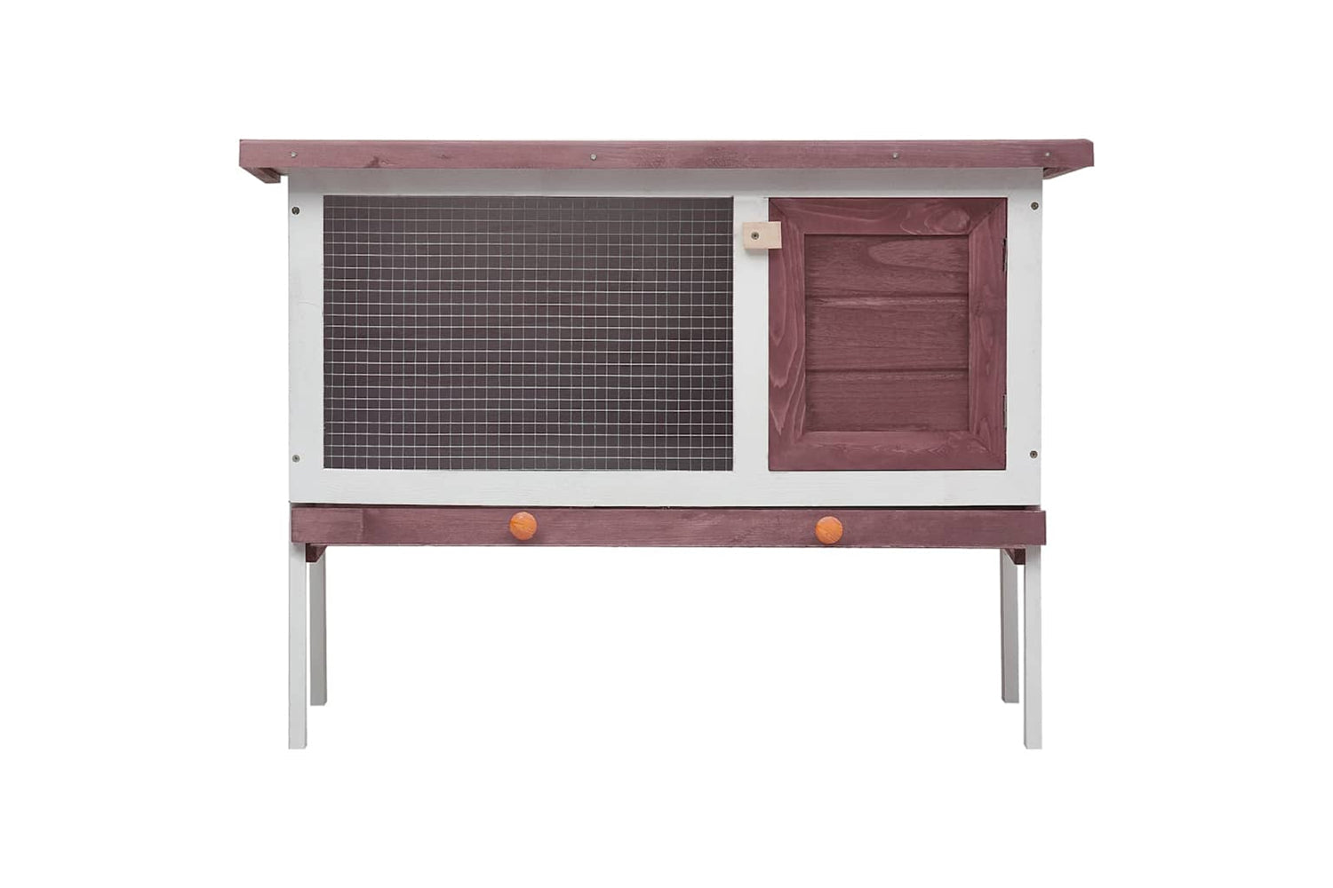 Vidaxl 170829 Outdoor Rabbit Hutch 1 Layer Brown Wood-3