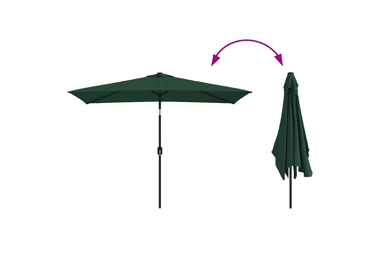 vidaXL 40771 Parasol 200 X 300cm Green Rectangular-5