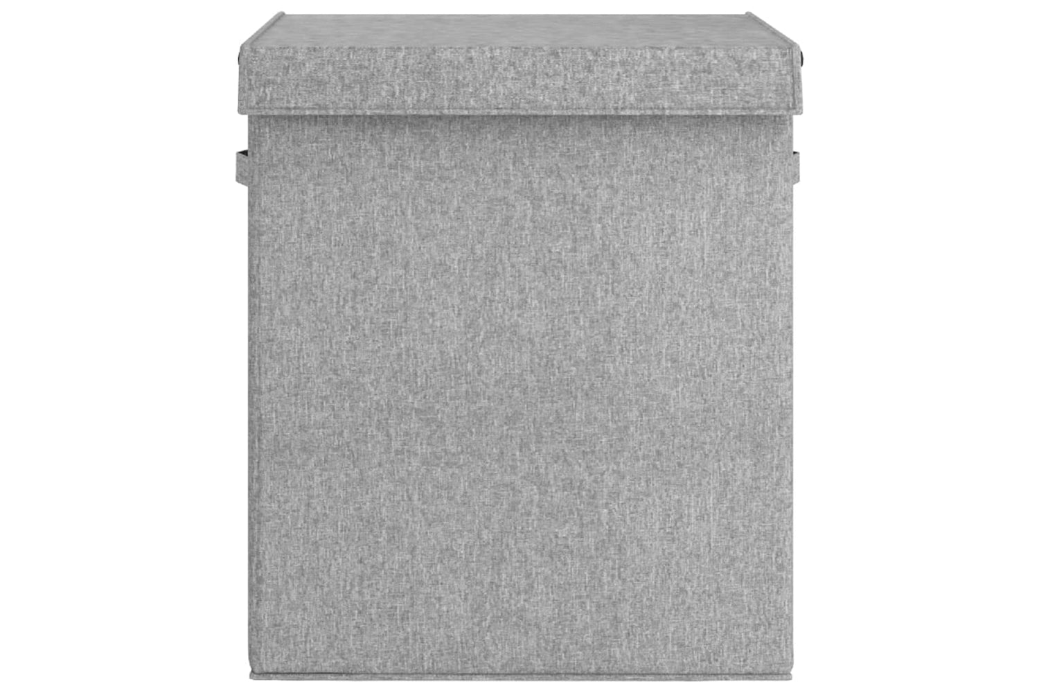 vidaXL 351040 Foldable Laundry Hamper Grey 51x34.5x59cm Faux Linen Fabric-2