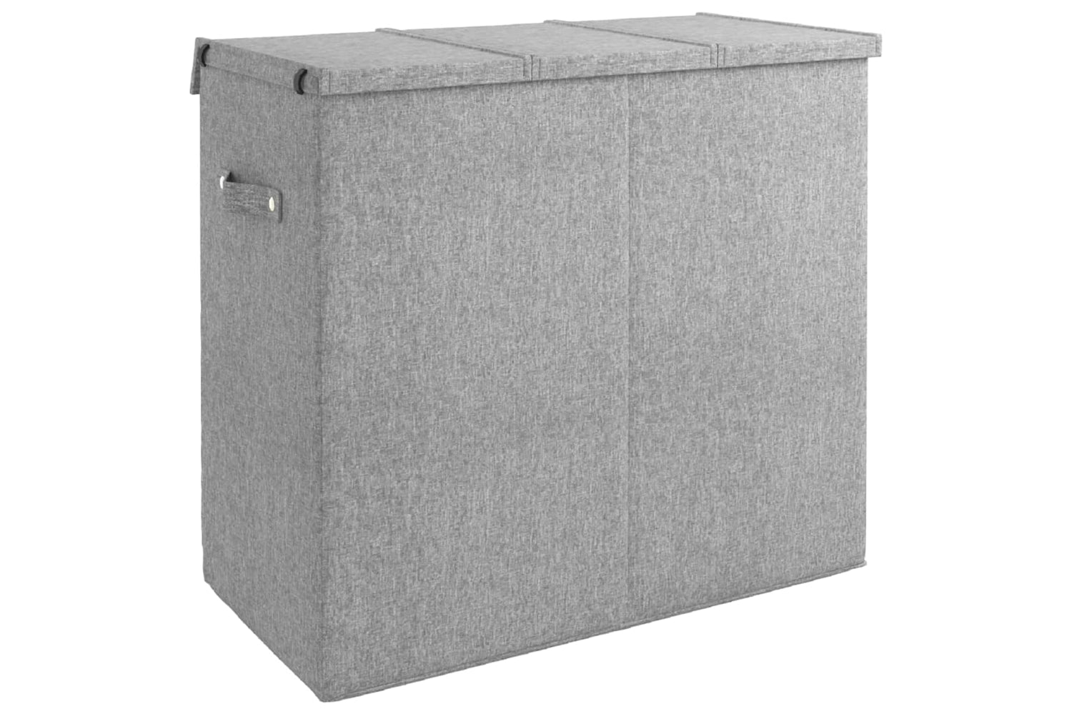 vidaXL 351041 Foldable Laundry Hamper Grey 64.5x34.5x59cm Faux Linen Fabric-4