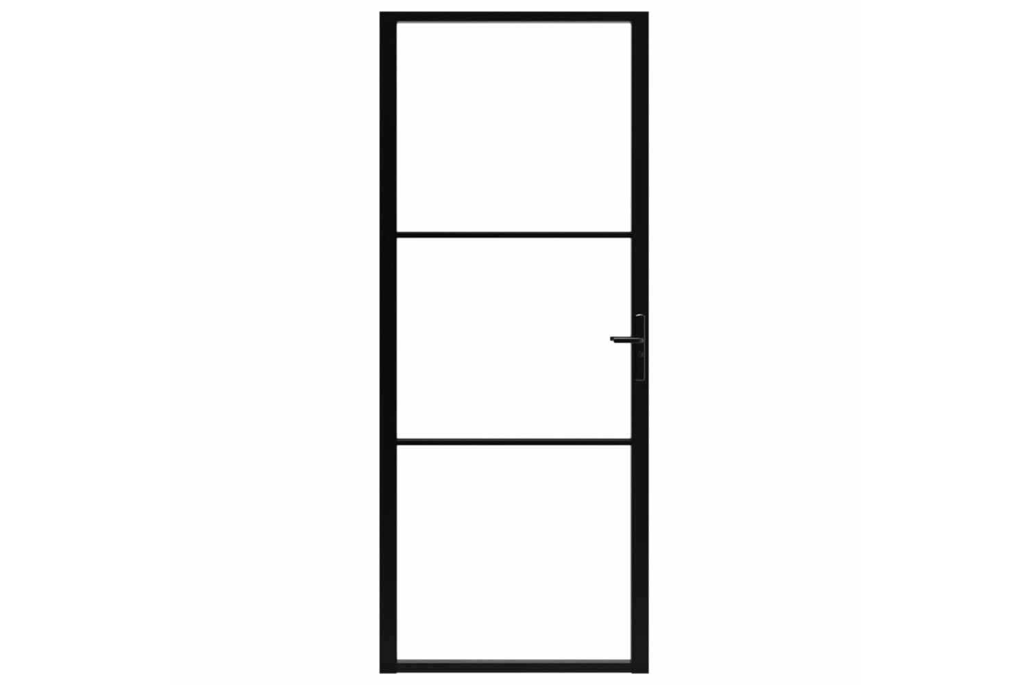 vidaXL 151200 Interior Door Esg Glass And Aluminium 93x201.5cm Black-2