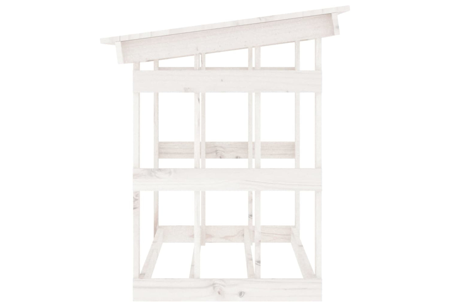 vidaXL 822433 Firewood Rack White 108x64.5x77cm Solid Wood Pine-5