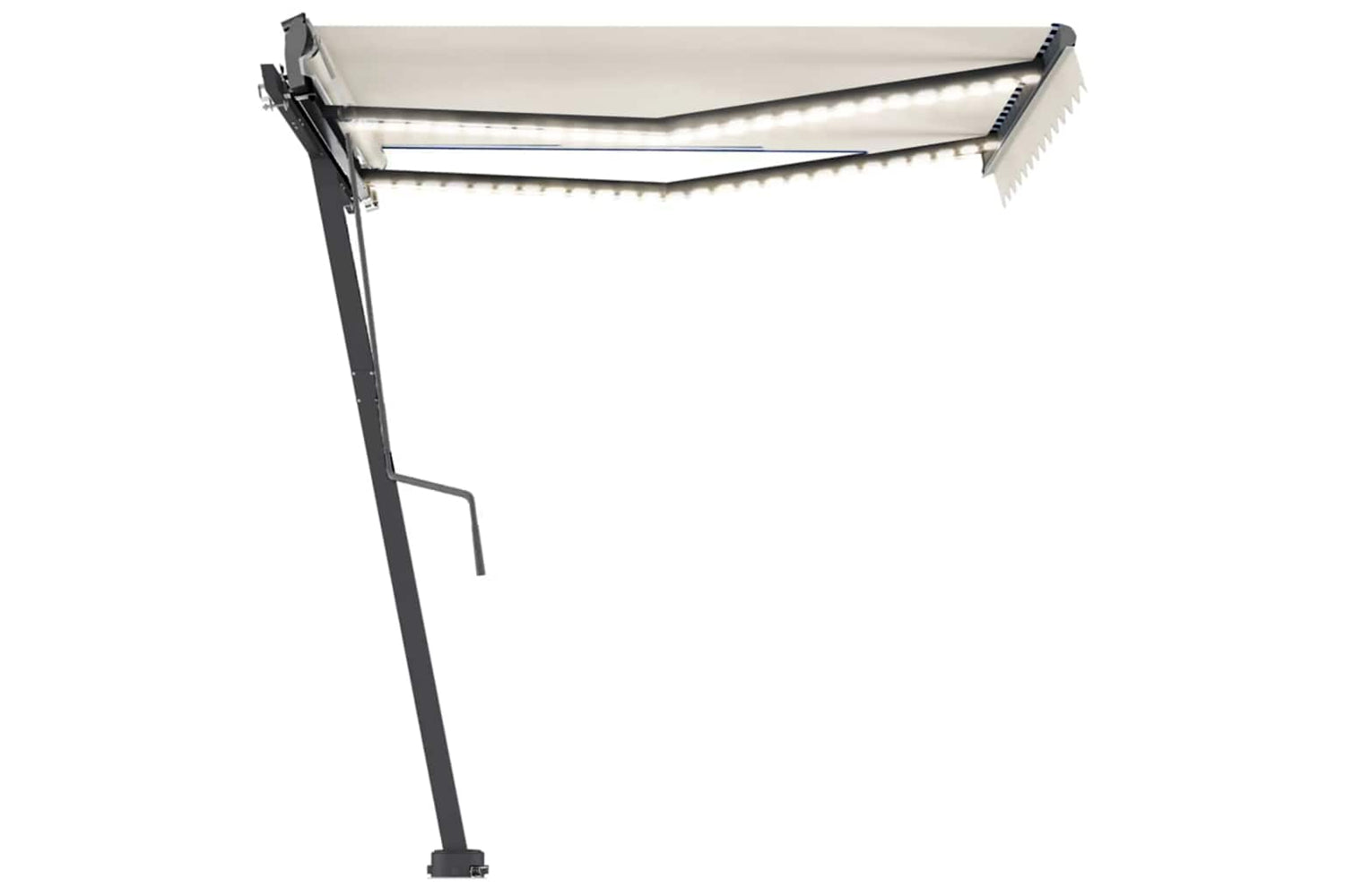 Vidaxl Manual Retractable Awning With Led 350x250 Cm Cream-6