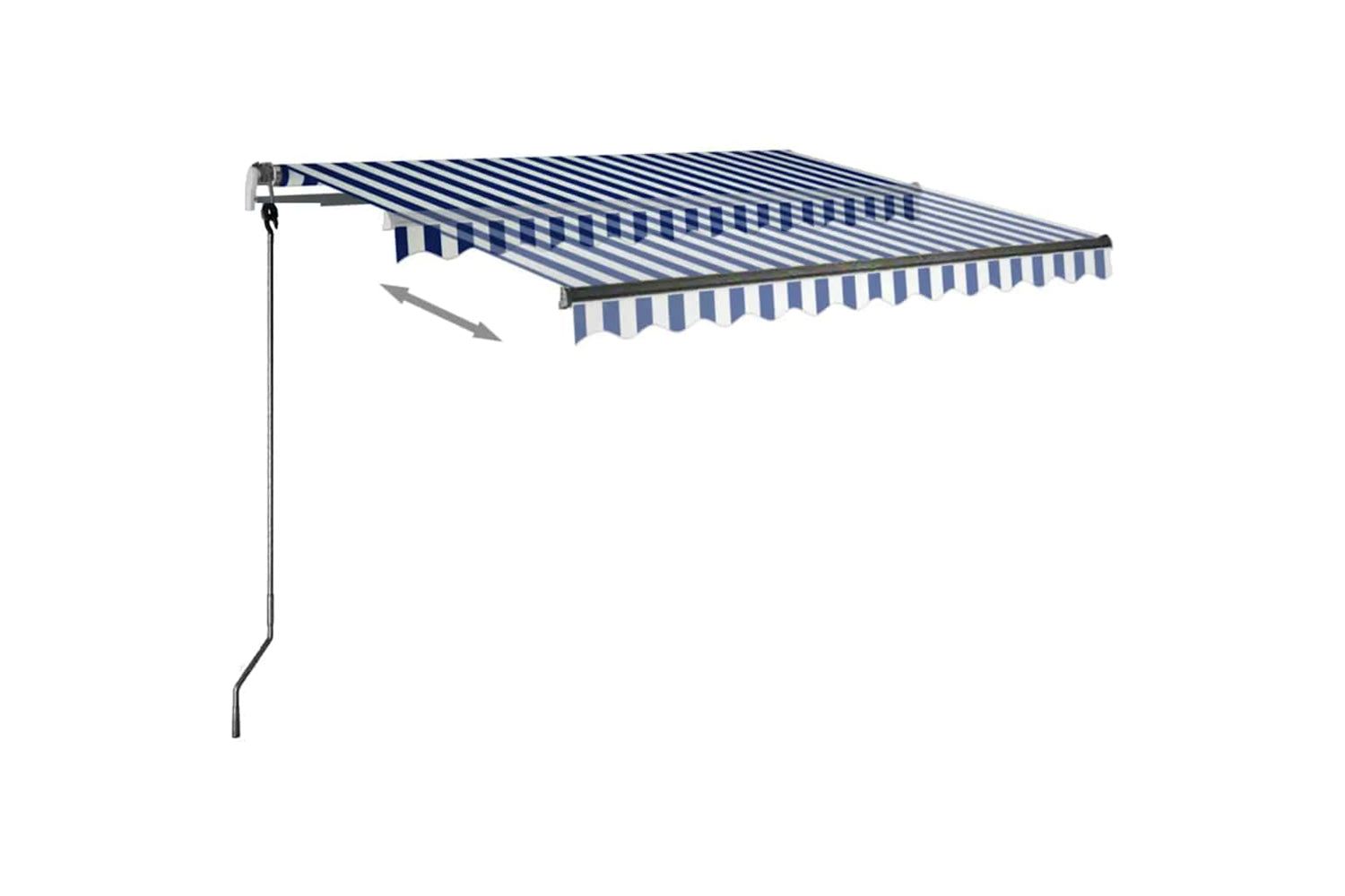 Vidaxl Manual Retractable Awning With Led 350x250 Cm Blue And White-4