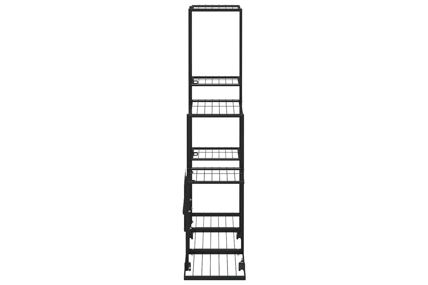 vidaXL 336114 Flower Stand With Wheel 94.5x25x92.5cm Black Metal-4