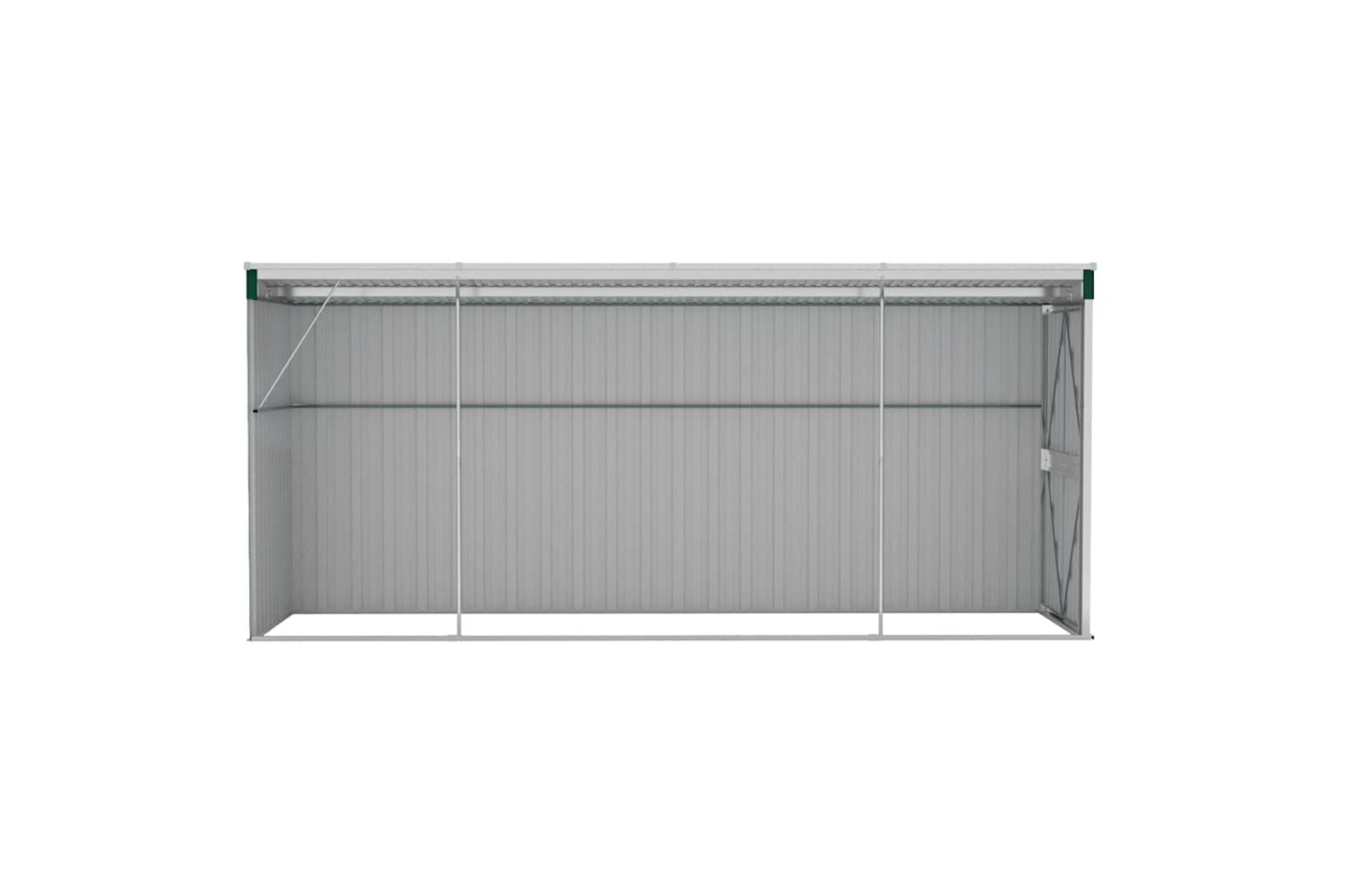 vidaXL 316229 Wall-mounted Garden Shed Green 118x382x178cm Galvanised Steel-4