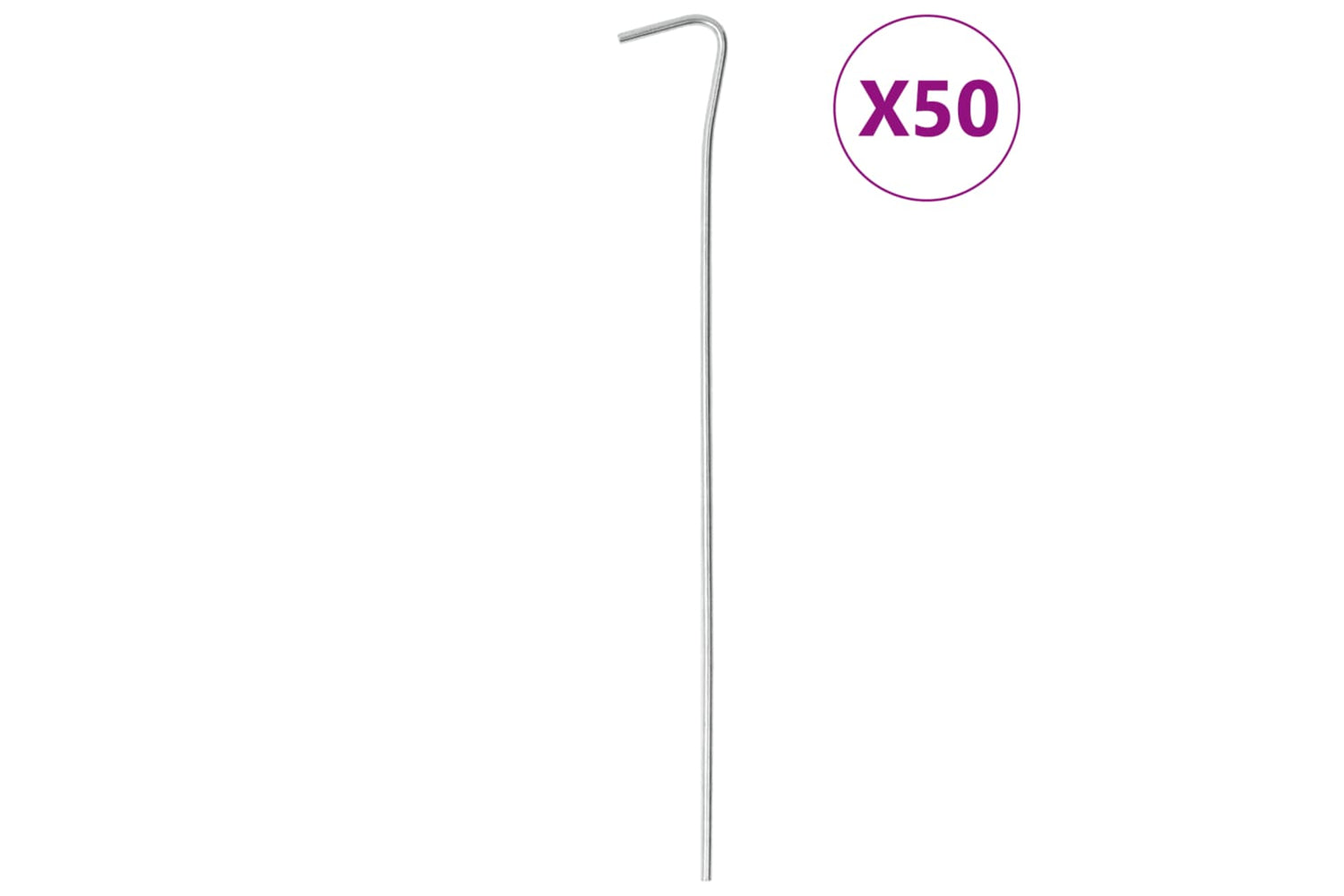 vidaXL 4009328 Tent Pegs 50 Pcs 23cm x 6mm Galvanised Steel
