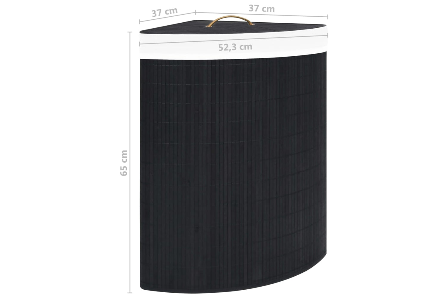 Vidaxl 320762 Bamboo Corner Laundry Basket Black 60 L-9