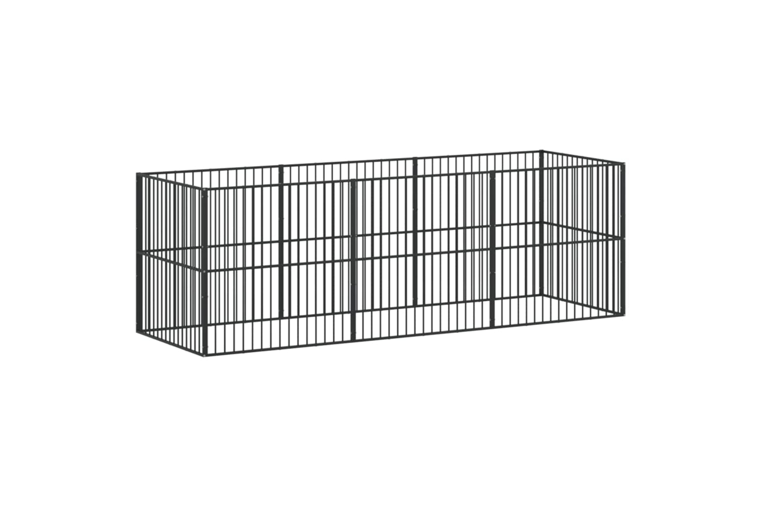 Vidaxl 3209553 Dog Playpen 8 Panels Black Galvanised Steel-6