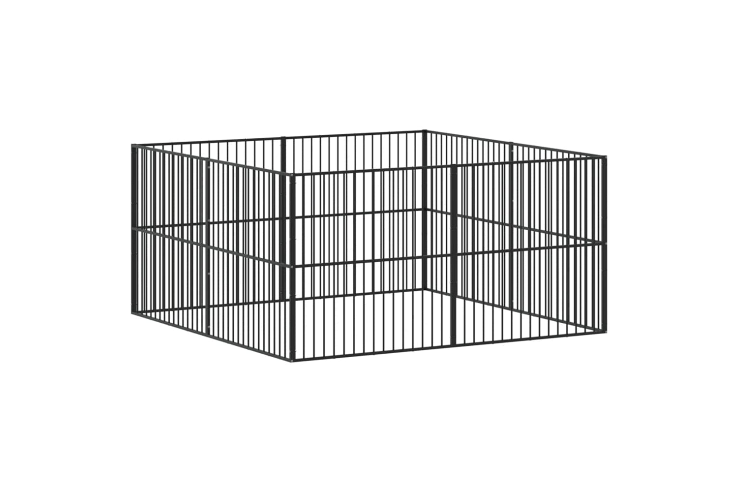 Vidaxl 3209553 Dog Playpen 8 Panels Black Galvanised Steel-5