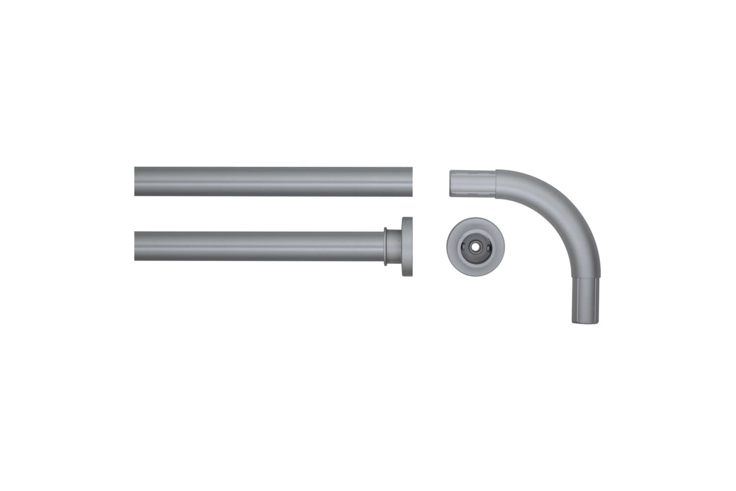 Sealskin 426406 Corner Shower Curtain Rod 90x90cm Matte Grey