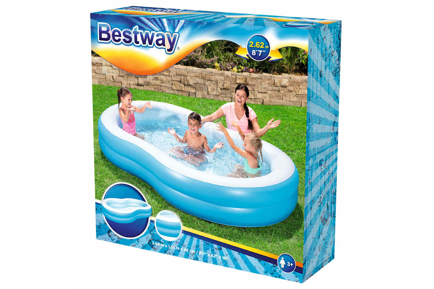 Bestway 92906 Big Lagoon Family Pool 262x157x46 Cm-5
