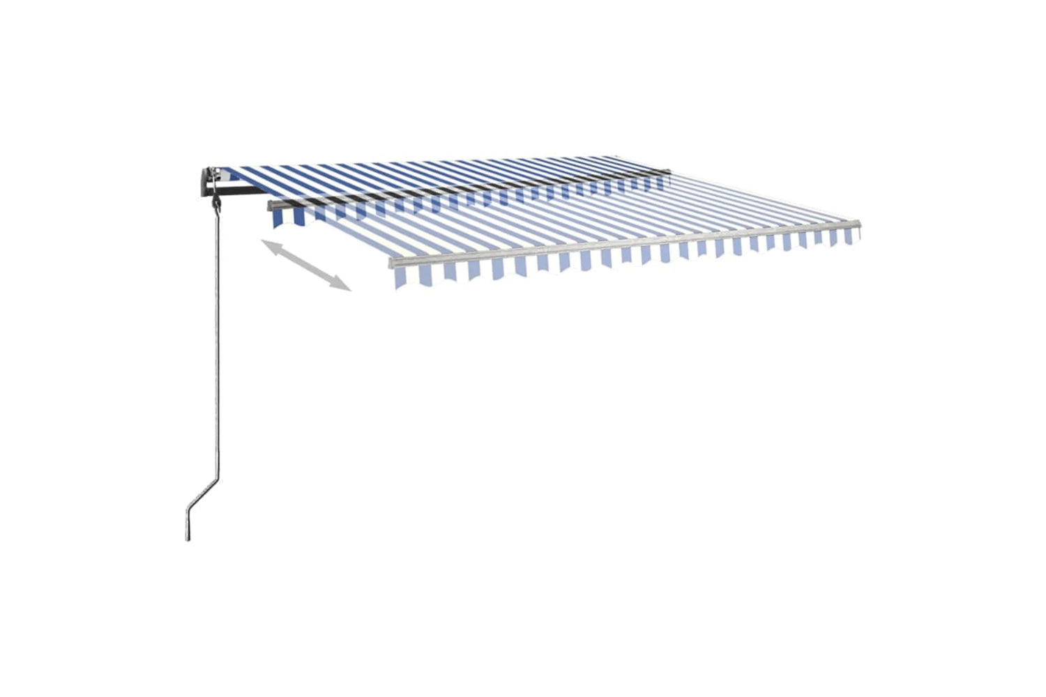 vidaXL 3069736 Freestanding Manual Retractable Awning 400x300cm Blue/white-5
