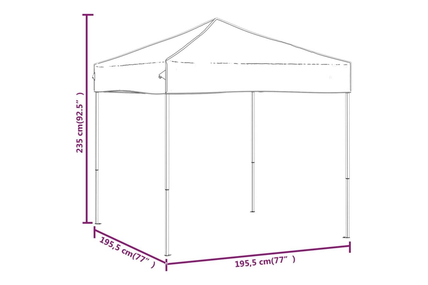 Vidaxl 93498 Folding Party Tent Taupe 2x2 M-7