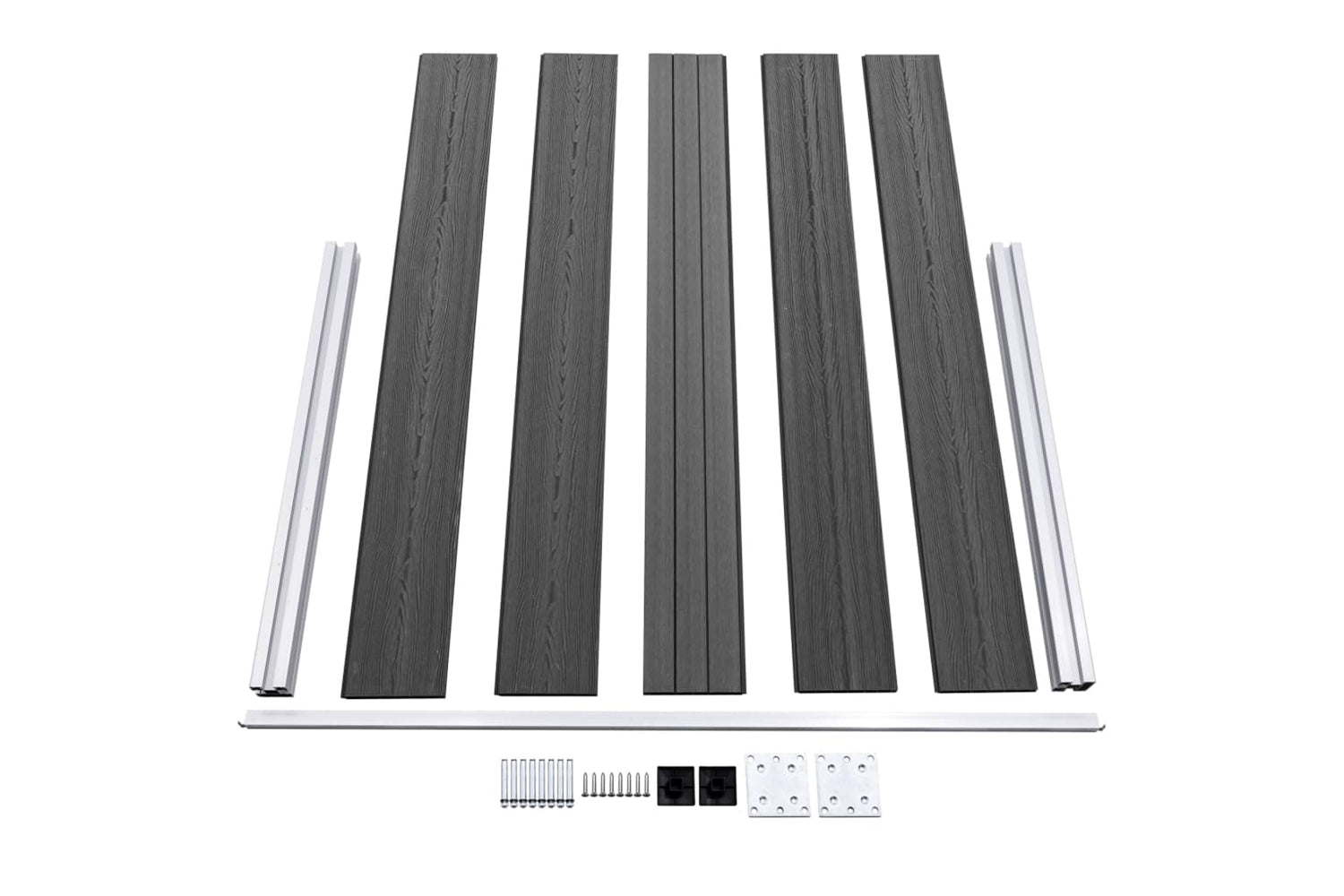 Vidaxl 3070450 Fence Panel Set Wpc 872x105 Cm Black-5