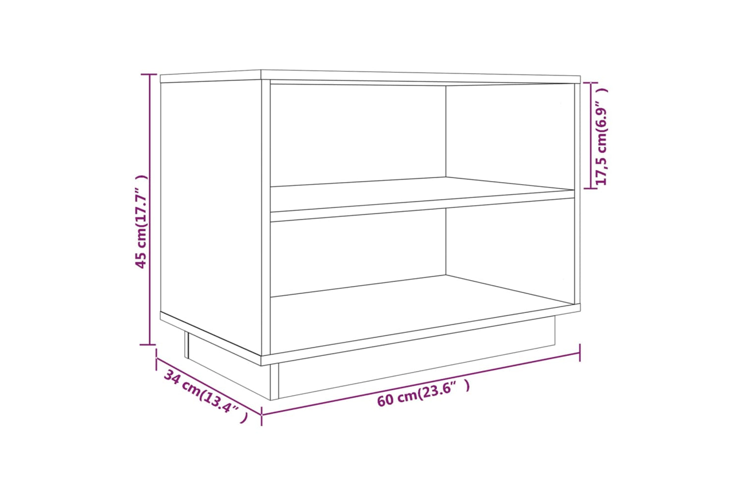 vidaXL 813547 Shoe Cabinet Grey 60x34x45cm Solid Wood Pine-7