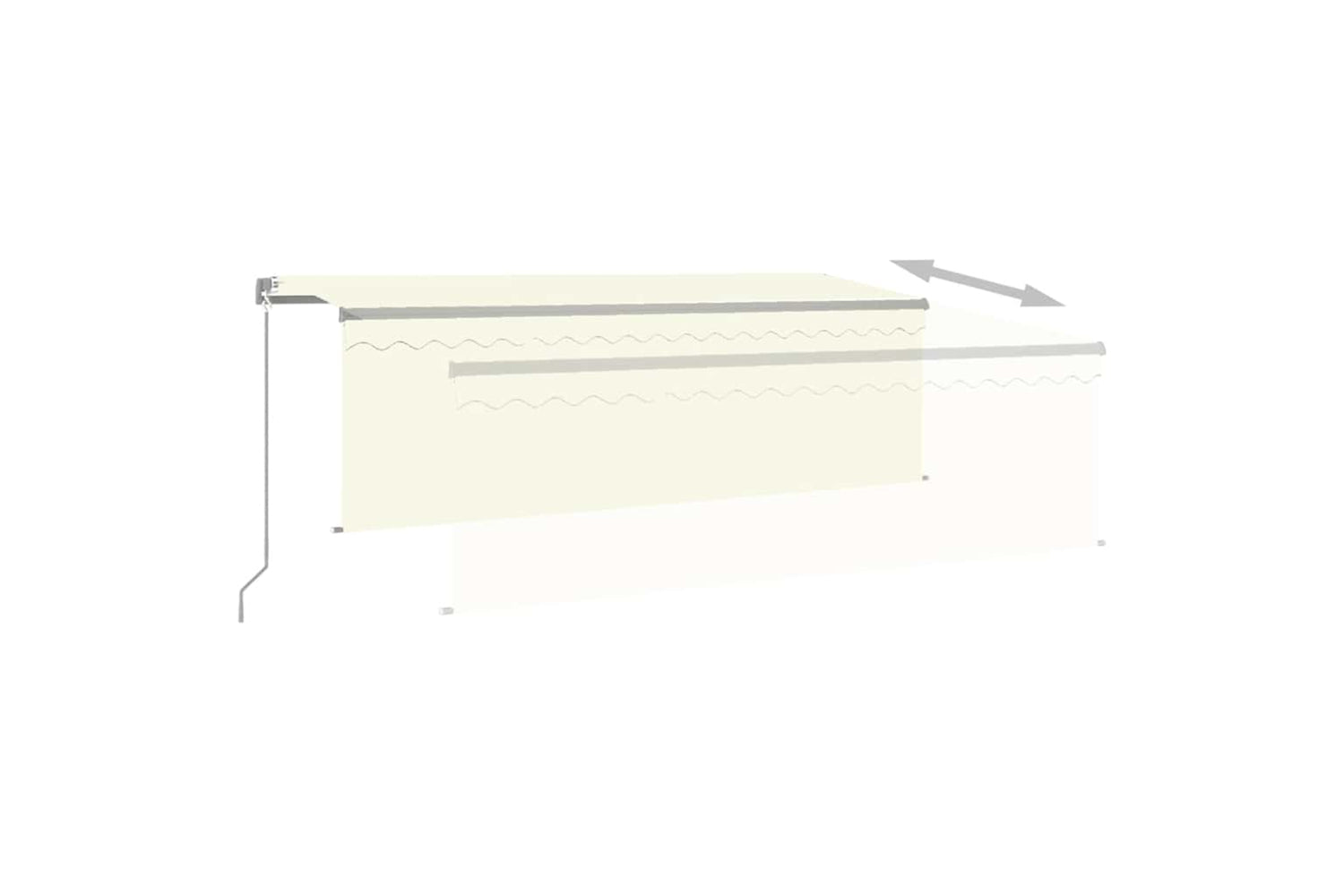 Vidaxl 3069422 Manual Retractable Awning With Blind&led 4x3m Cream-3
