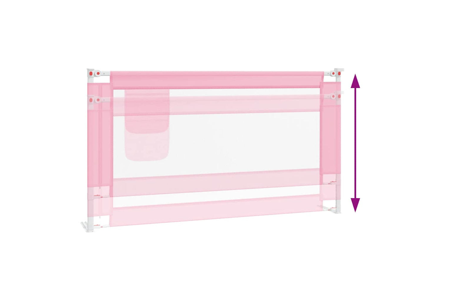 Vidaxl Toddler Safety Bed Rail Pink 150x25 Cm Fabric-5