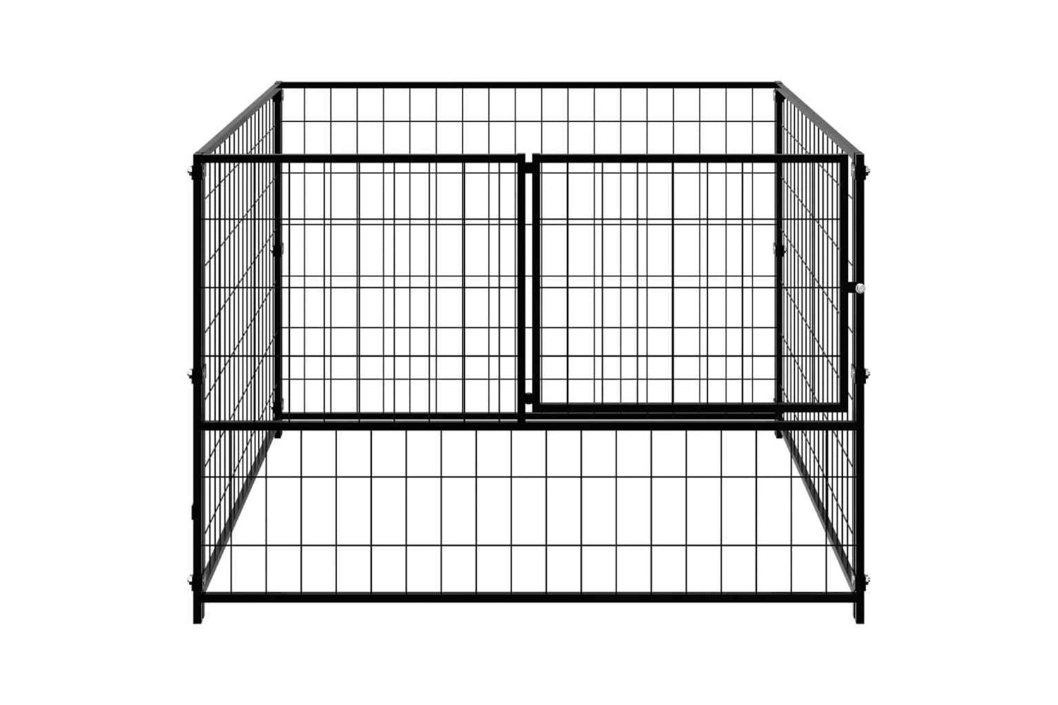 Vidaxl Dog Kennel Black 100x100x70 Cm Steel-3