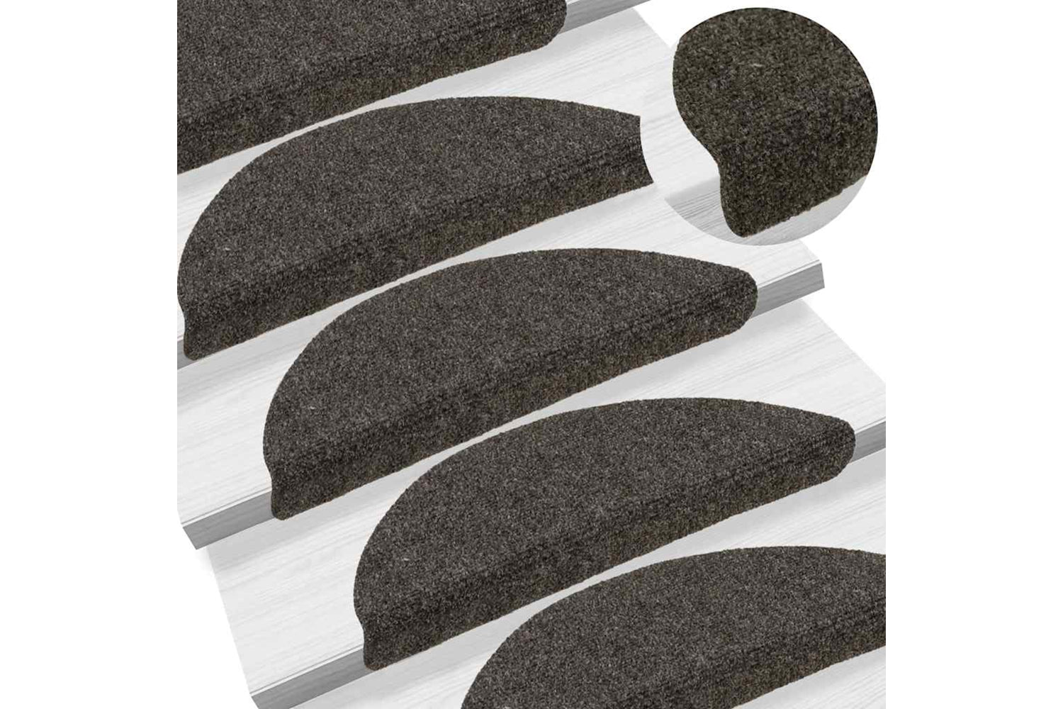 Vidaxl Self-adhesive Stair Mats 10pcs Anthracite 56x17x3cm Needle Punch-5