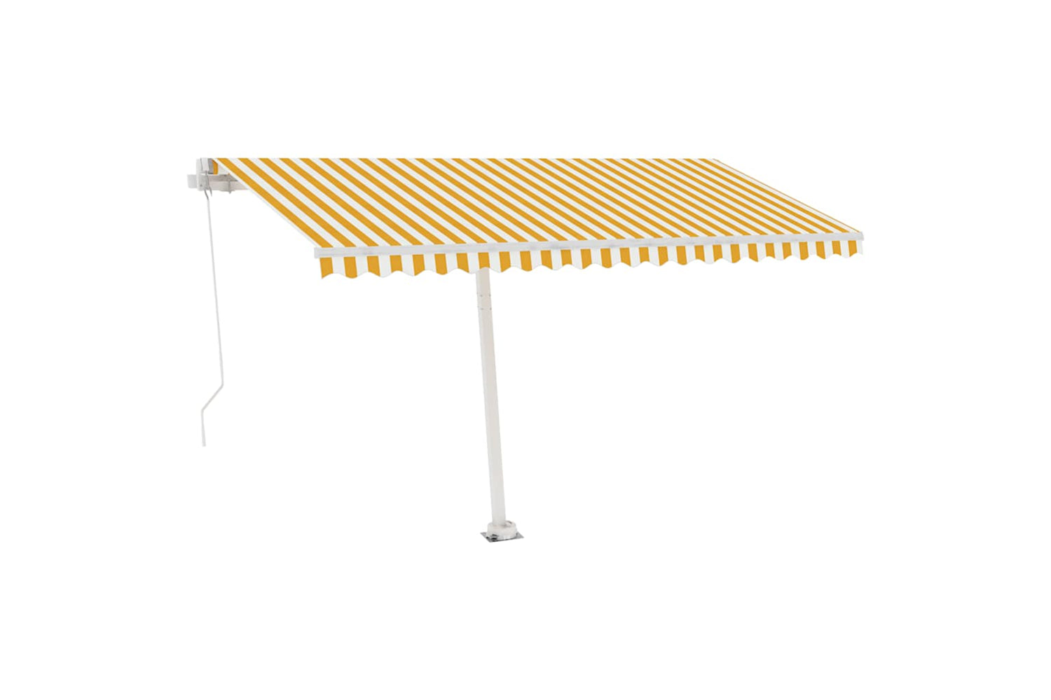 vidaXL 3069623 Manual Retractable Awning With Led 400x350cm Yellow And White-3