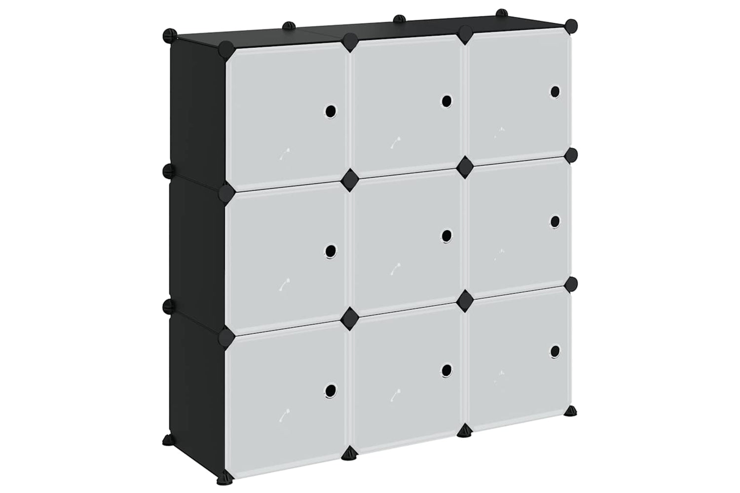 Vidaxl 340558 Storage Cube Organiser With 9 Cubes And Doors Black Pp
