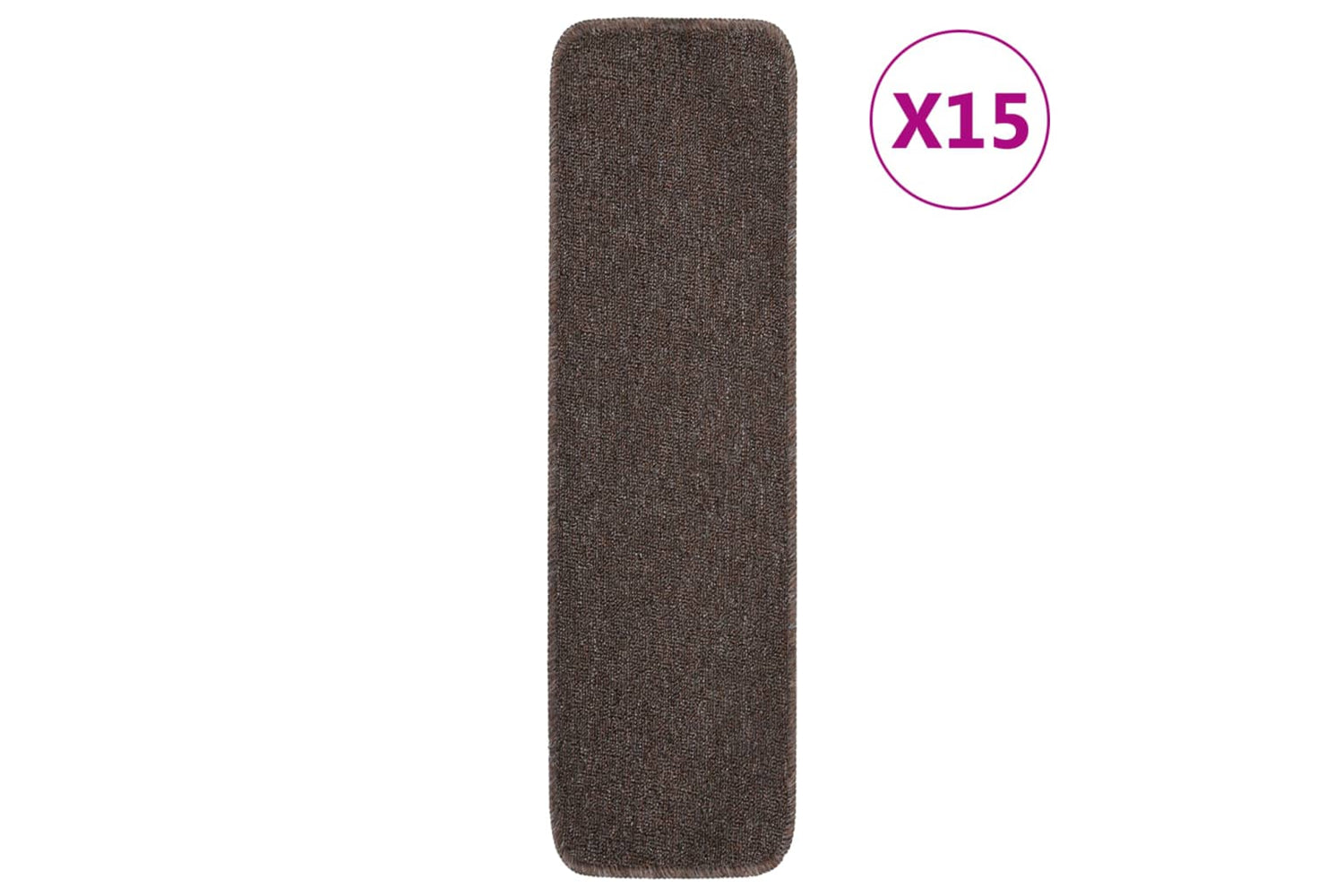 Vidaxl Anti Slip Stair Mats 15 Pcs 75x20 Cm Brown Rectangular