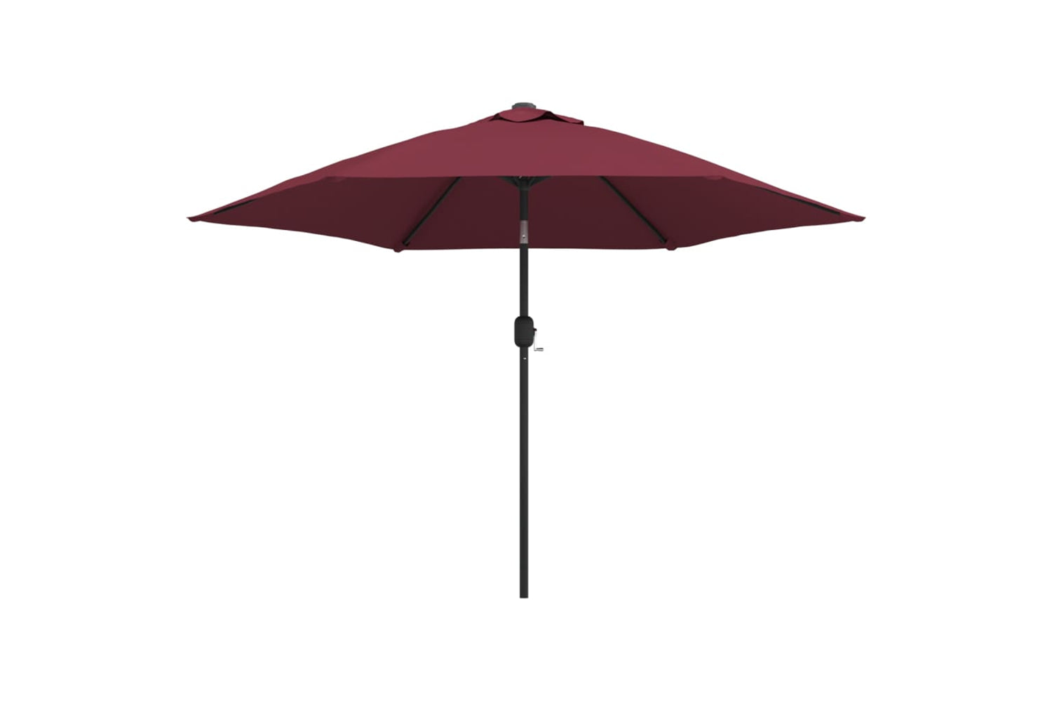 vidaXL 313756 Outdoor Parasol With Led Lights And Steel Pole 300cm Bordeaux Red