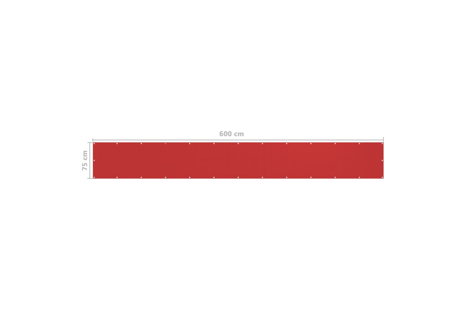 vidaXL 311007 Balcony Screen Red 75x600cm Hdpe-5