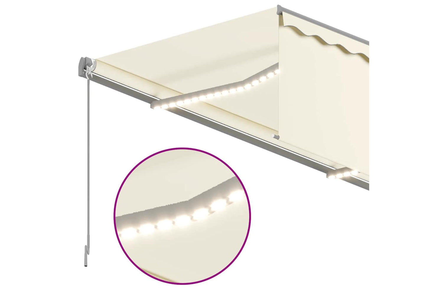 Vidaxl 3069382 Manual Retractable Awning With Blind&led 3x2.5m Cream-4