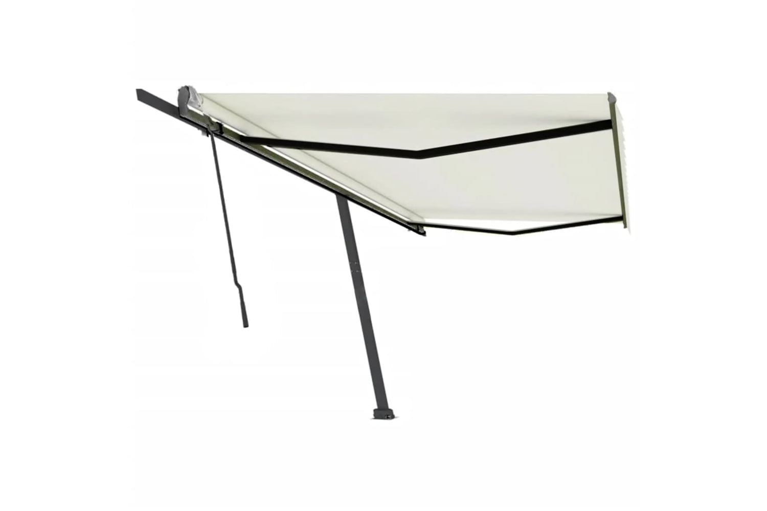 vidaXL 3069777 Freestanding Manual Retractable Awning 500x300cm Cream-2