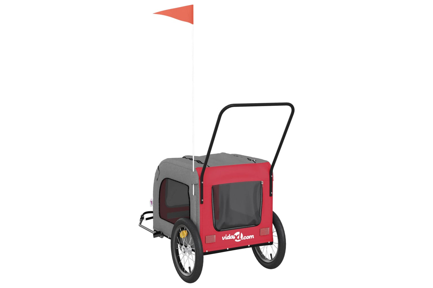 Vidaxl 93852 Pet Bike Trailer Red And Grey Oxford Fabric And Iron-7