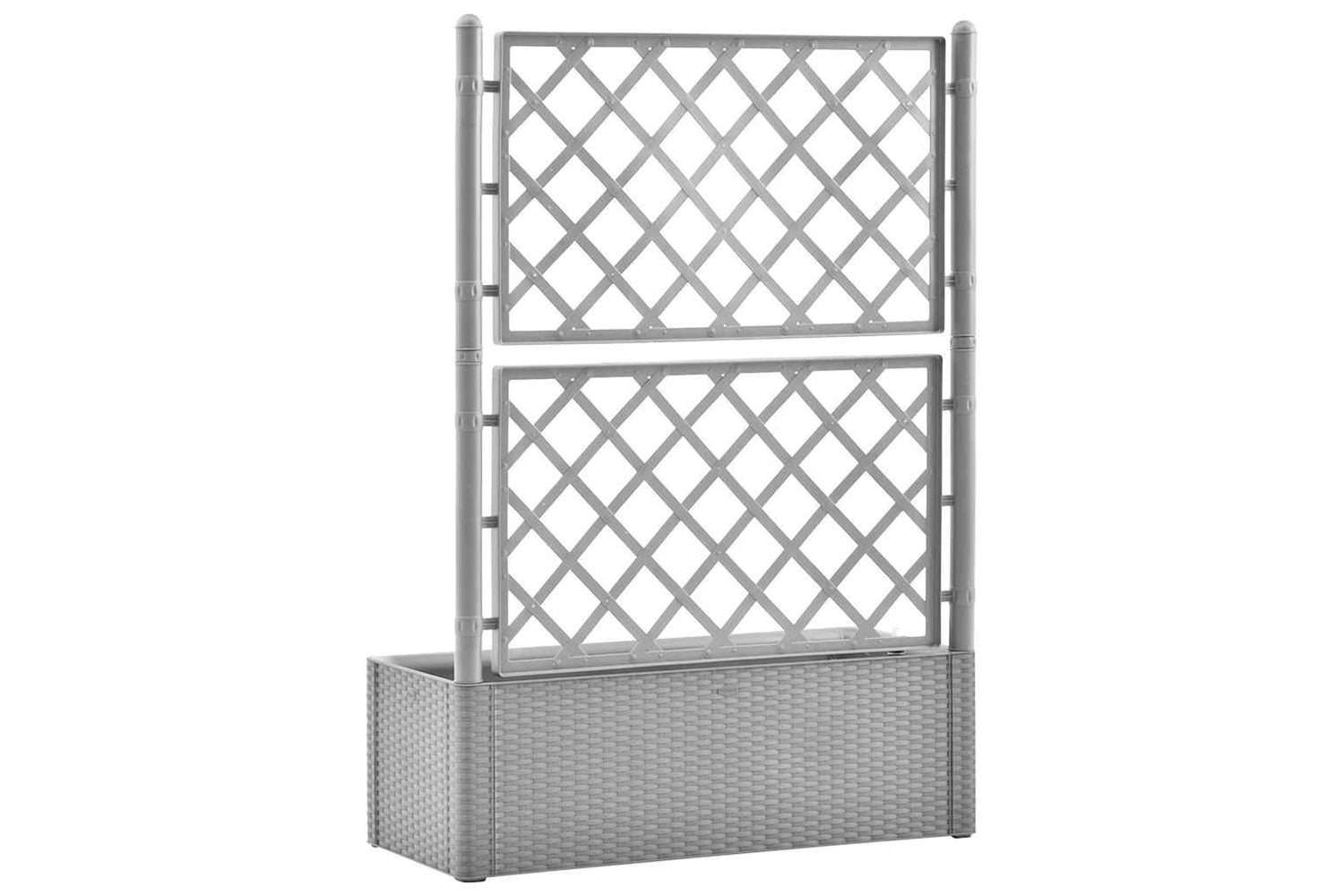 Vidaxl 317578 Garden Raised Bed With Trellis And Self Watering System Grey-4