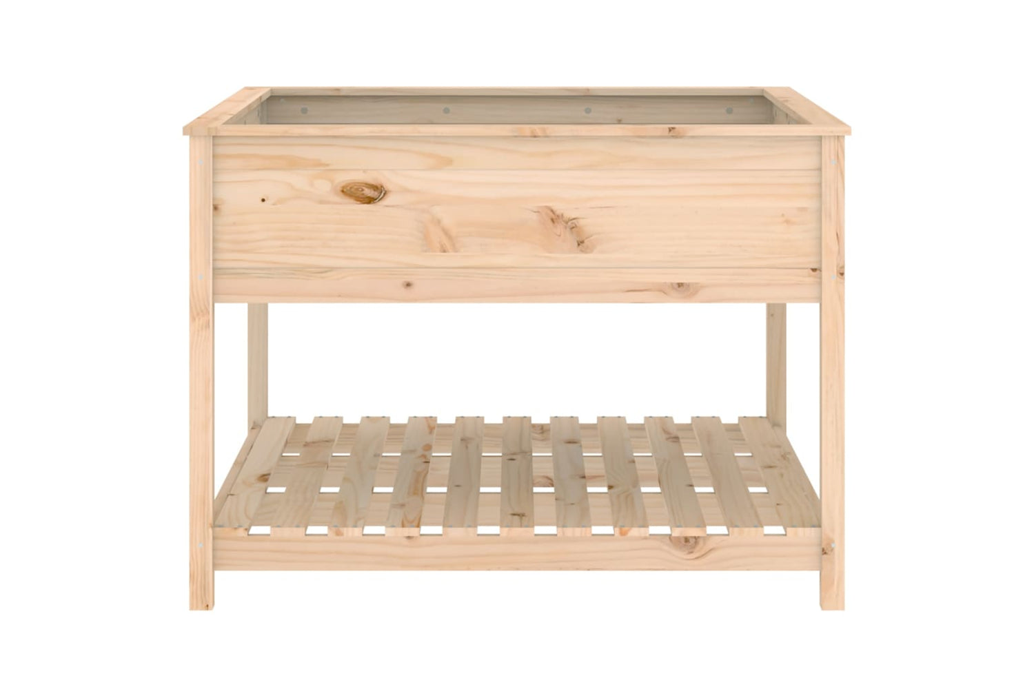vidaXL 823801 Planter With Shelf 111.5x111.5x81cm Solid Wood Pine-4