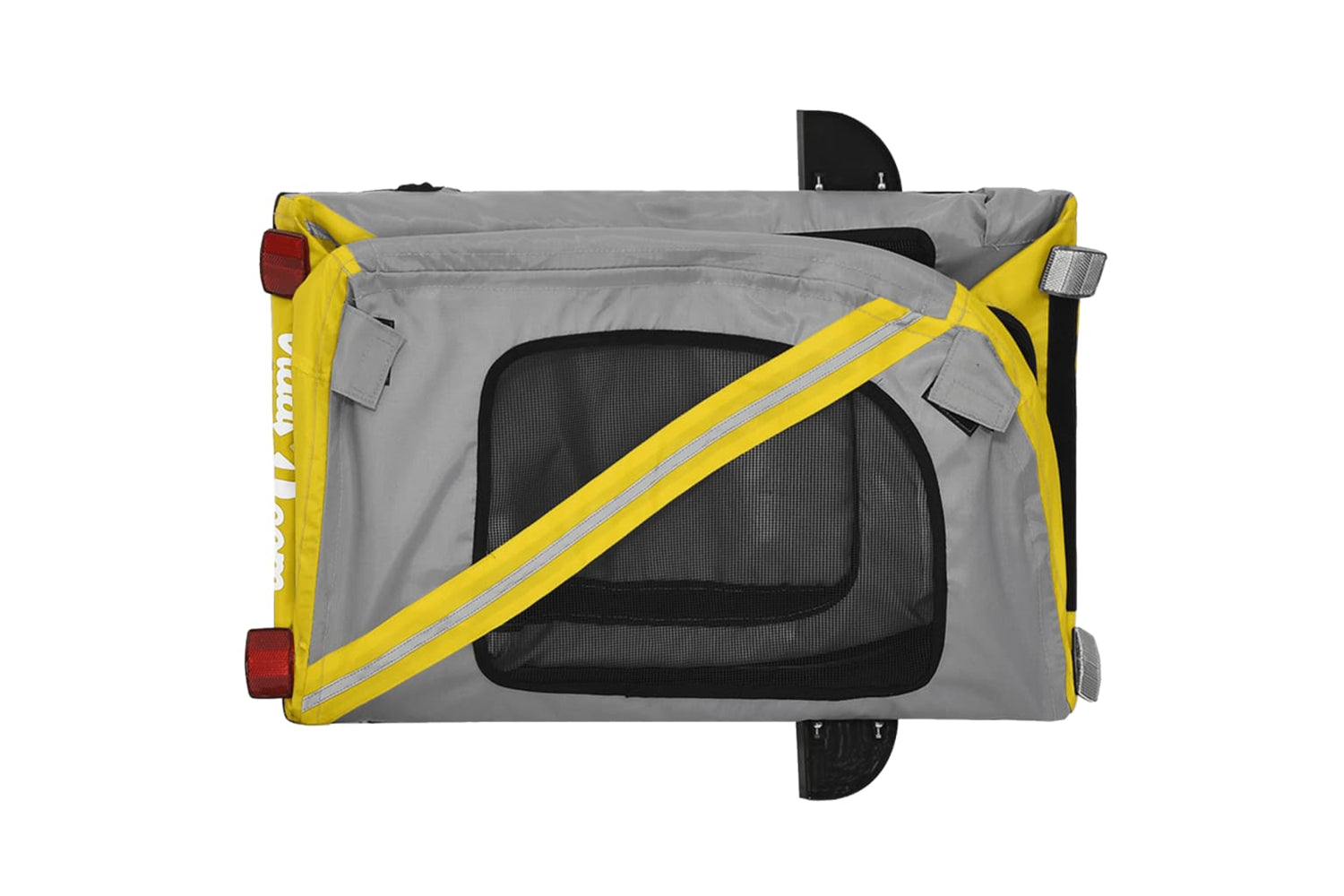 Vidaxl 93868 Pet Bike Trailer Yellow And Grey Oxford Fabric And Iron-8