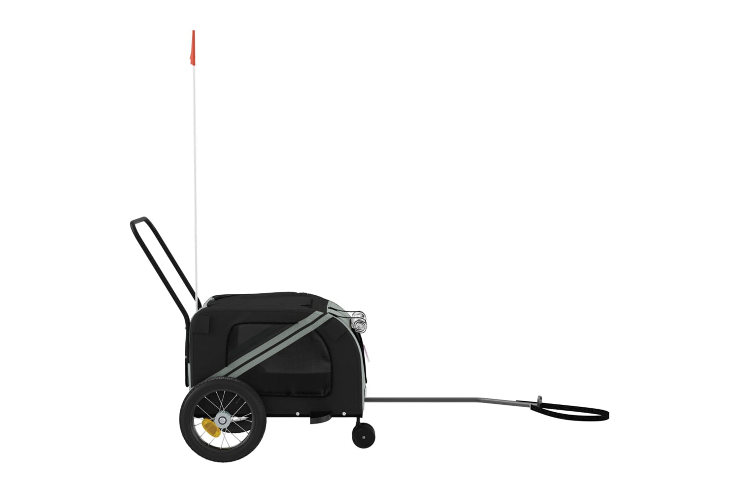 Vidaxl 93888 Pet Bike Trailer Grey And Black Oxford Fabric And Iron-5