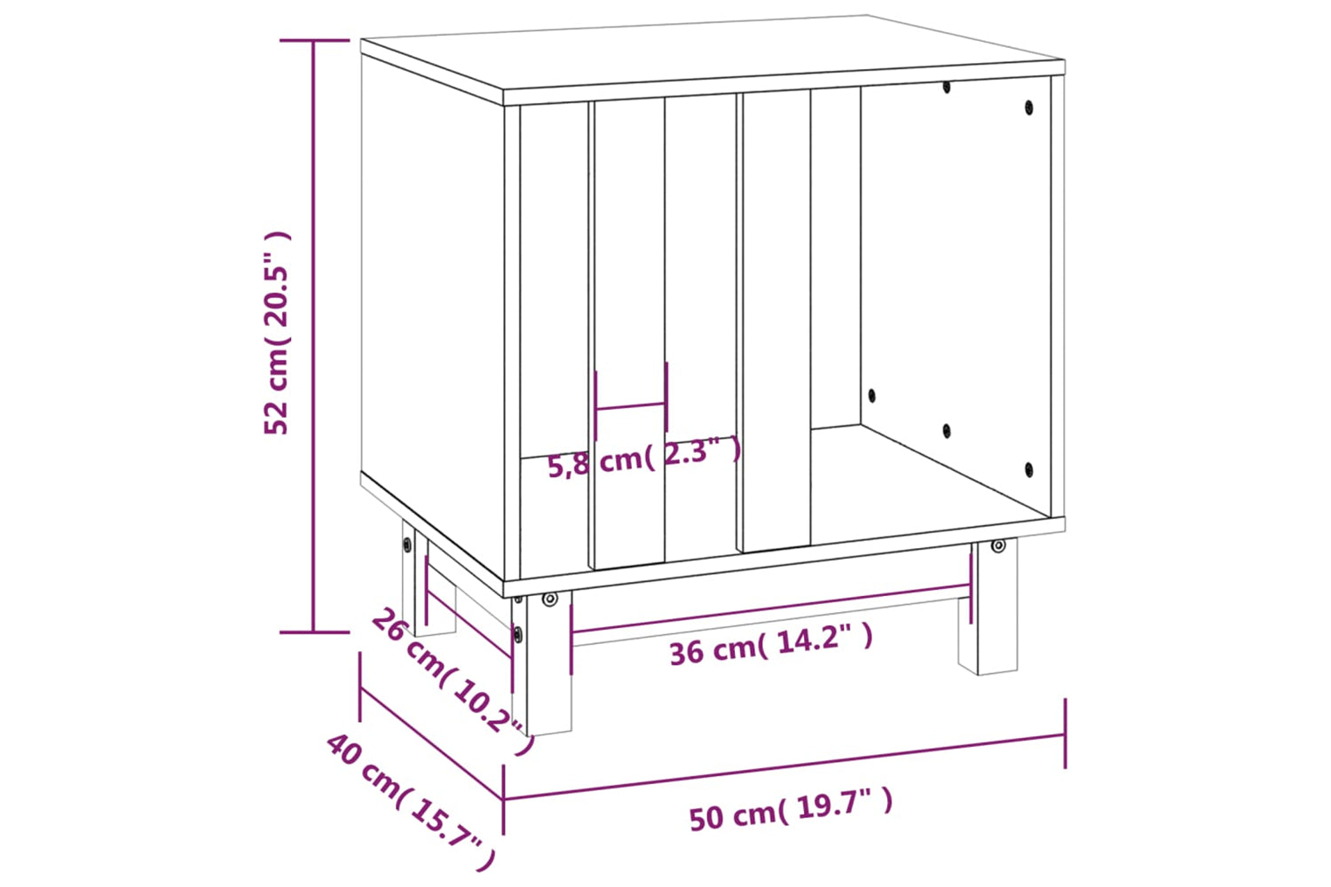 vidaXL 822471 Dog House 50x40x52cm Solid Wood Pine-7