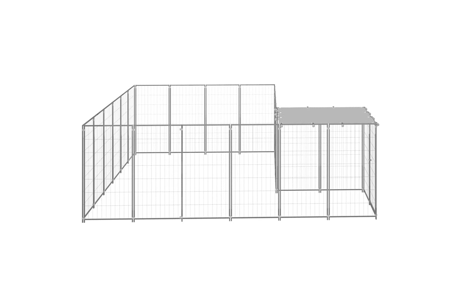 Vidaxl 3082219 Dog Kennel Silver 8.47 M2 Steel-3