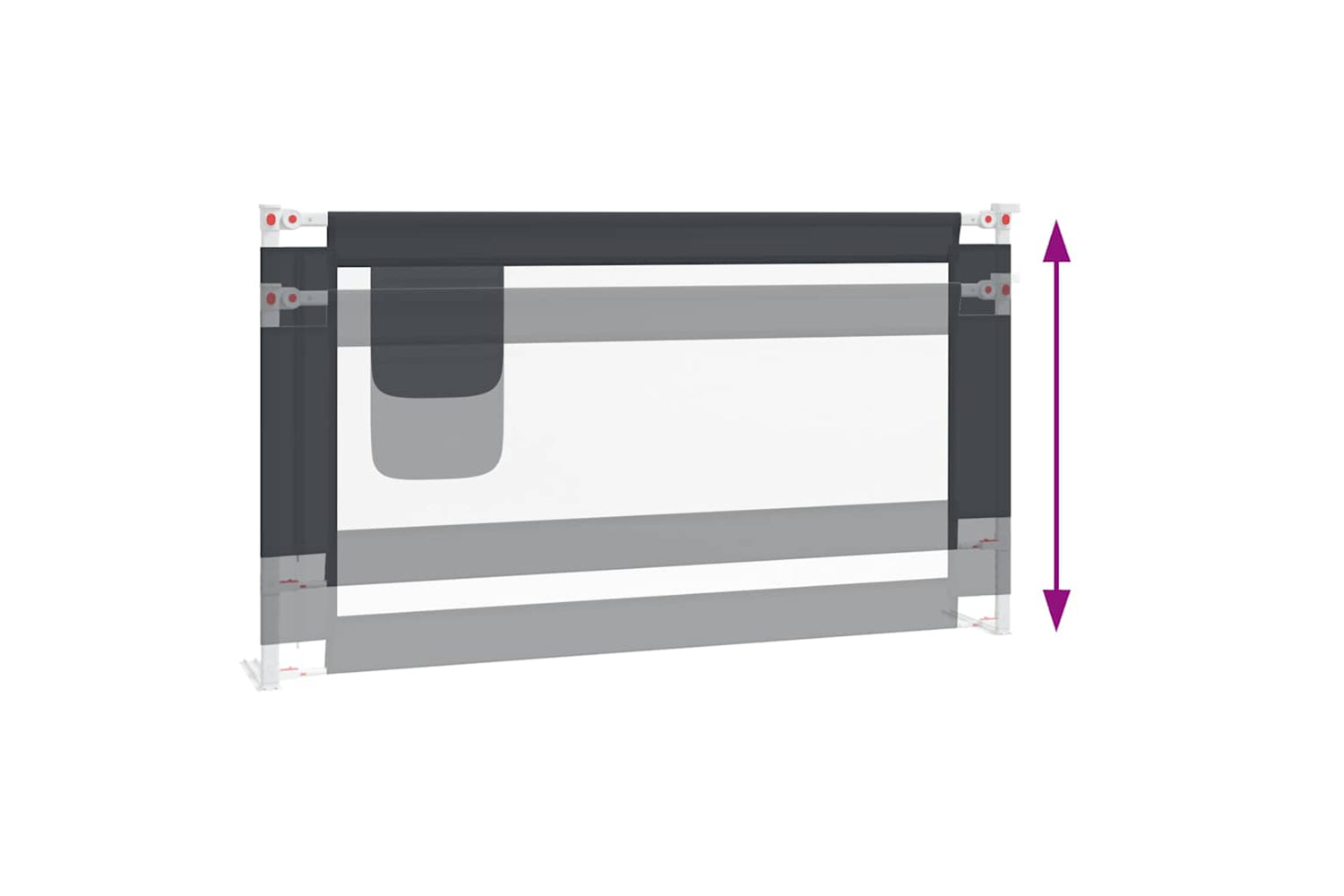 Vidaxl Toddler Safety Bed Rail Dark Grey 150x25 Cm Fabric-5