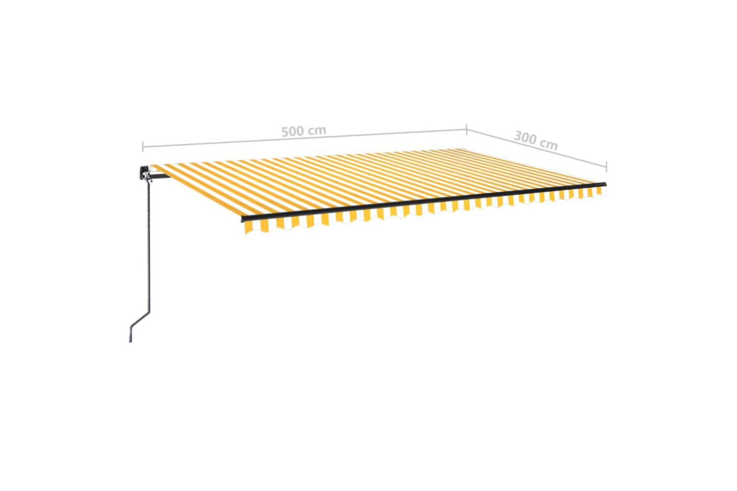 vidaXL 3069138 Manual Retractable Awning 500x300cm Yellow And White-6