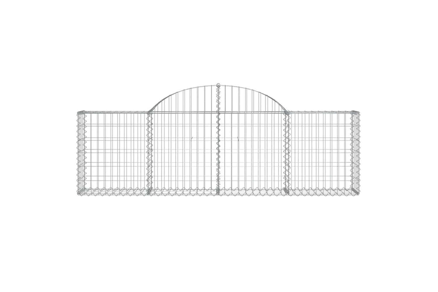 vidaXL 3146076 Arched Gabion Baskets 10 Pcs 200x30x60/80cm Galvanised Iron-3