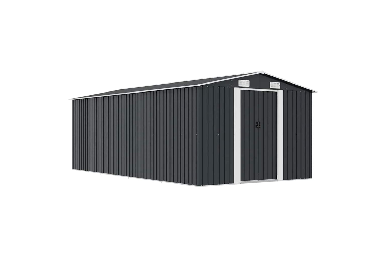 vidaXL 143350 Garden Shed 257x489x181cm Metal Anthracite