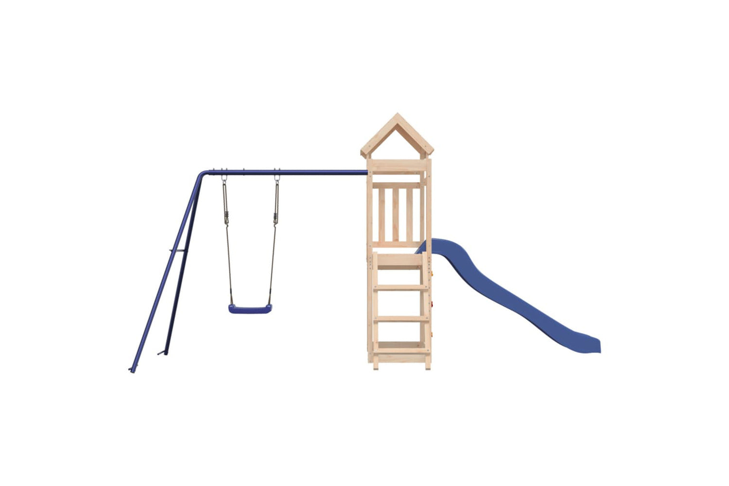Vidaxl 3155891 Playhouse With Slide Swing Rockwall Solid Wood Pine-5