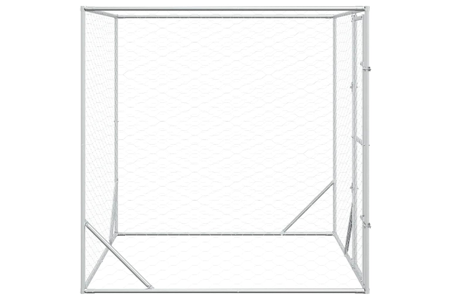 Vidaxl Outdoor Dog Kennel Silver 2x2x2 M Galvanised Steel-4