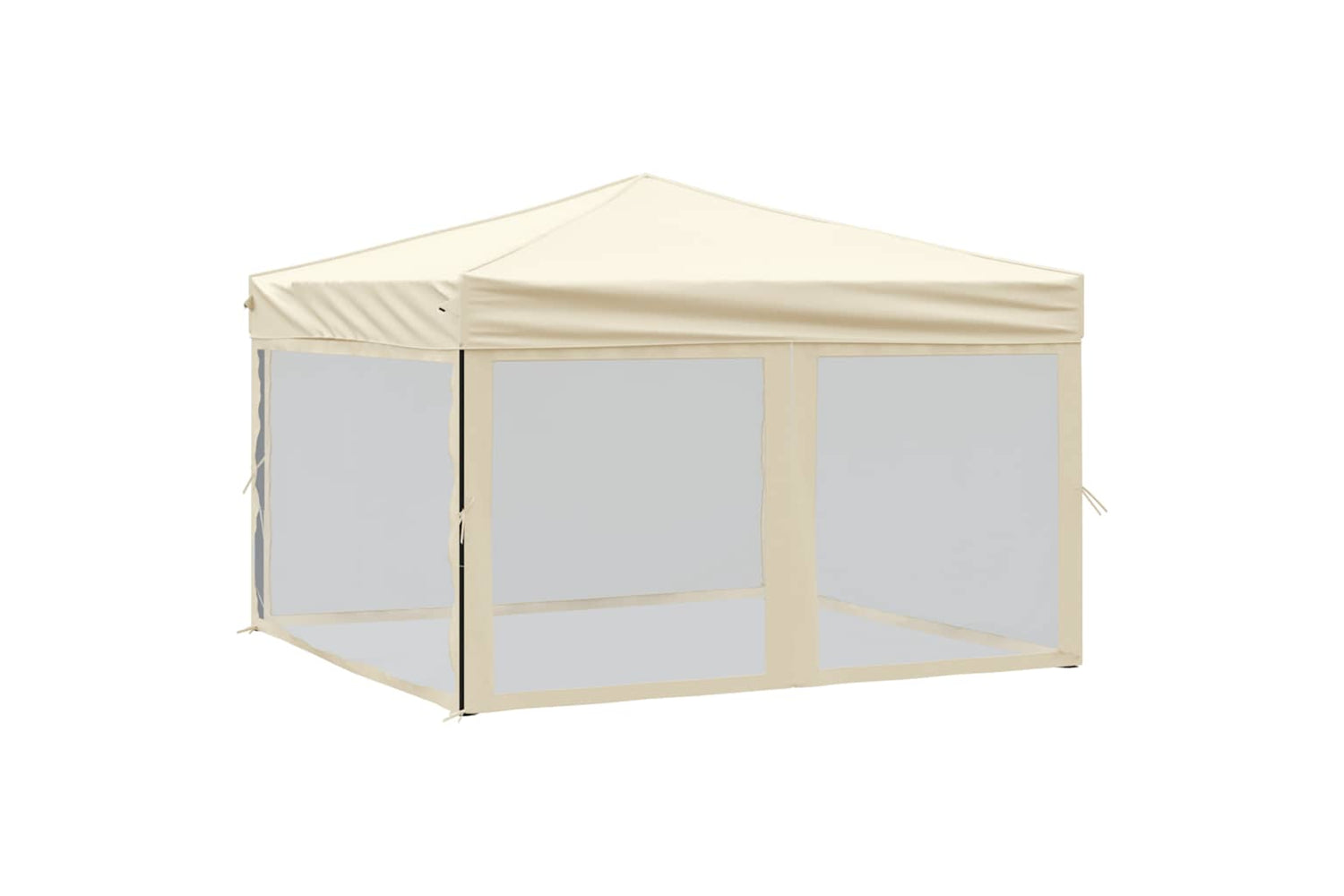 Vidaxl 93529 Folding Party Tent With Sidewalls Cream 3x3 M