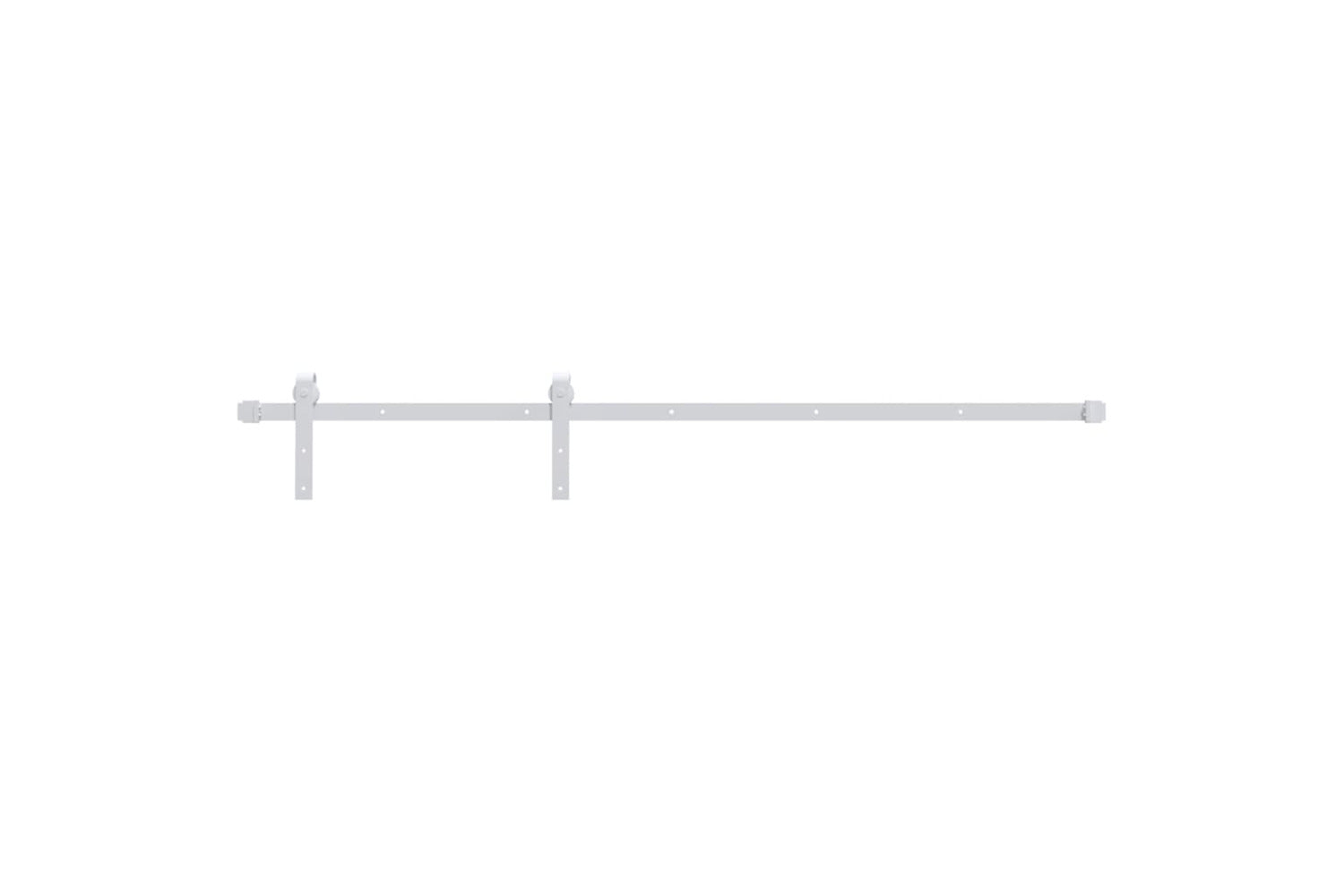 vidaXL Sliding Door Hardware Kit 200cm Steel White-2
