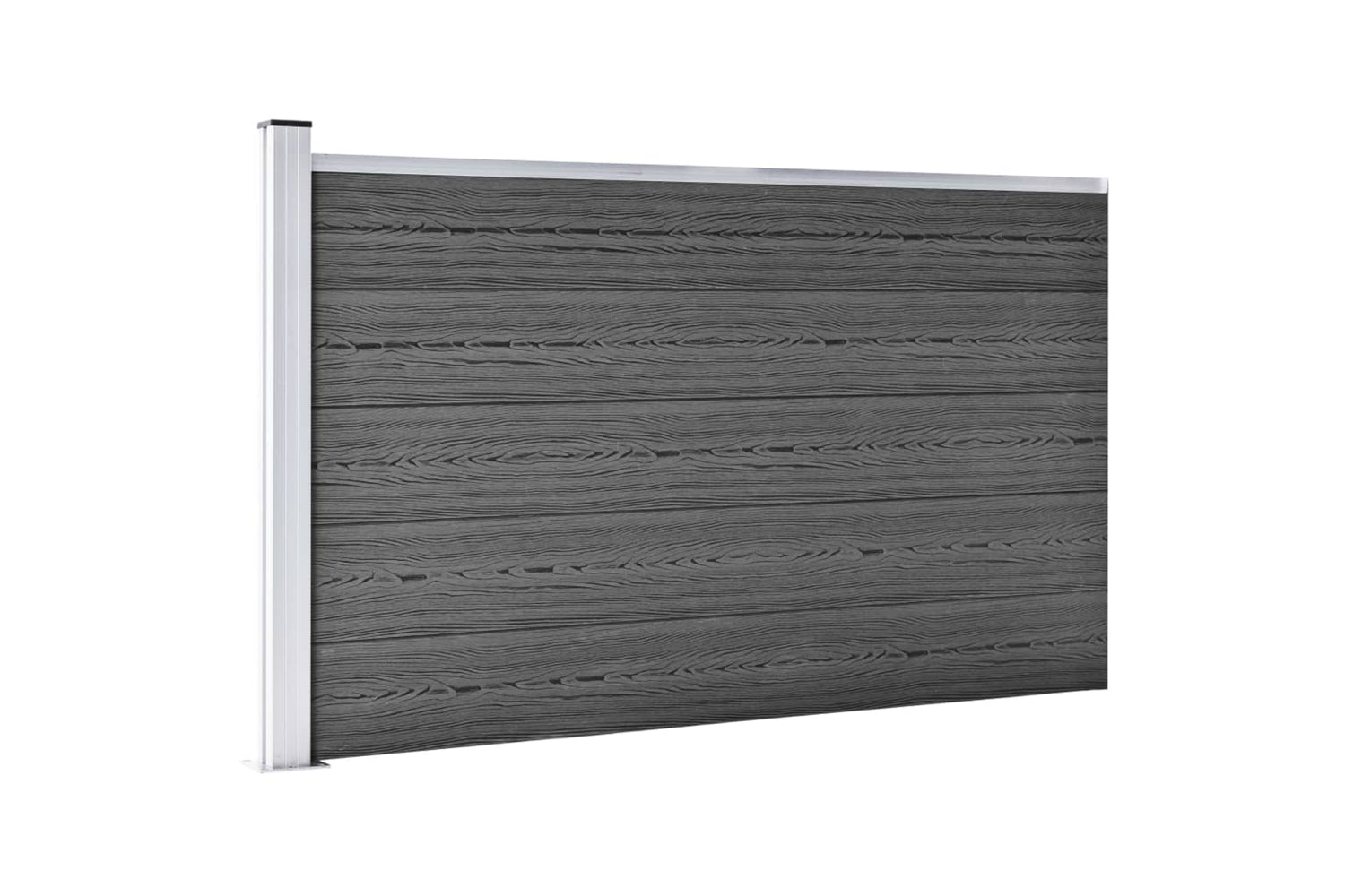 Vidaxl 3070450 Fence Panel Set Wpc 872x105 Cm Black-4