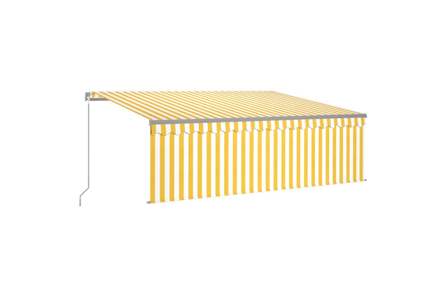 Vidaxl Manual Retractable Awning With Blind 4x3m Yellow&white