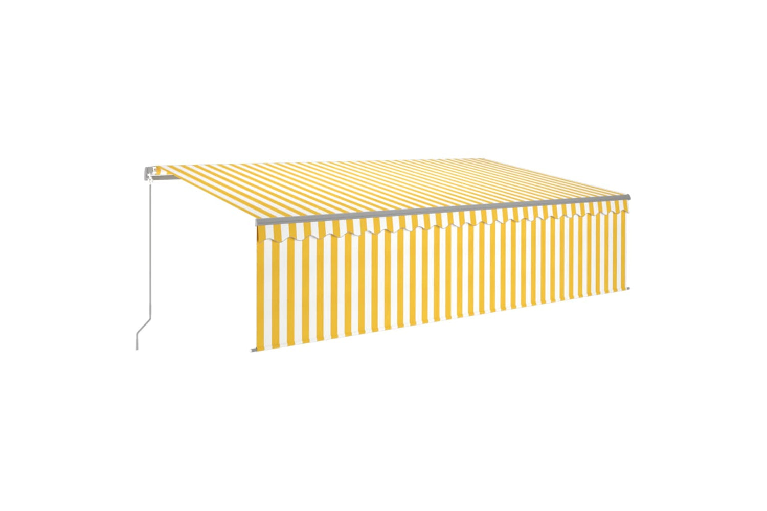 Vidaxl 3069458 Manual Retractable Awning With Blind 5x3m Yellow&white